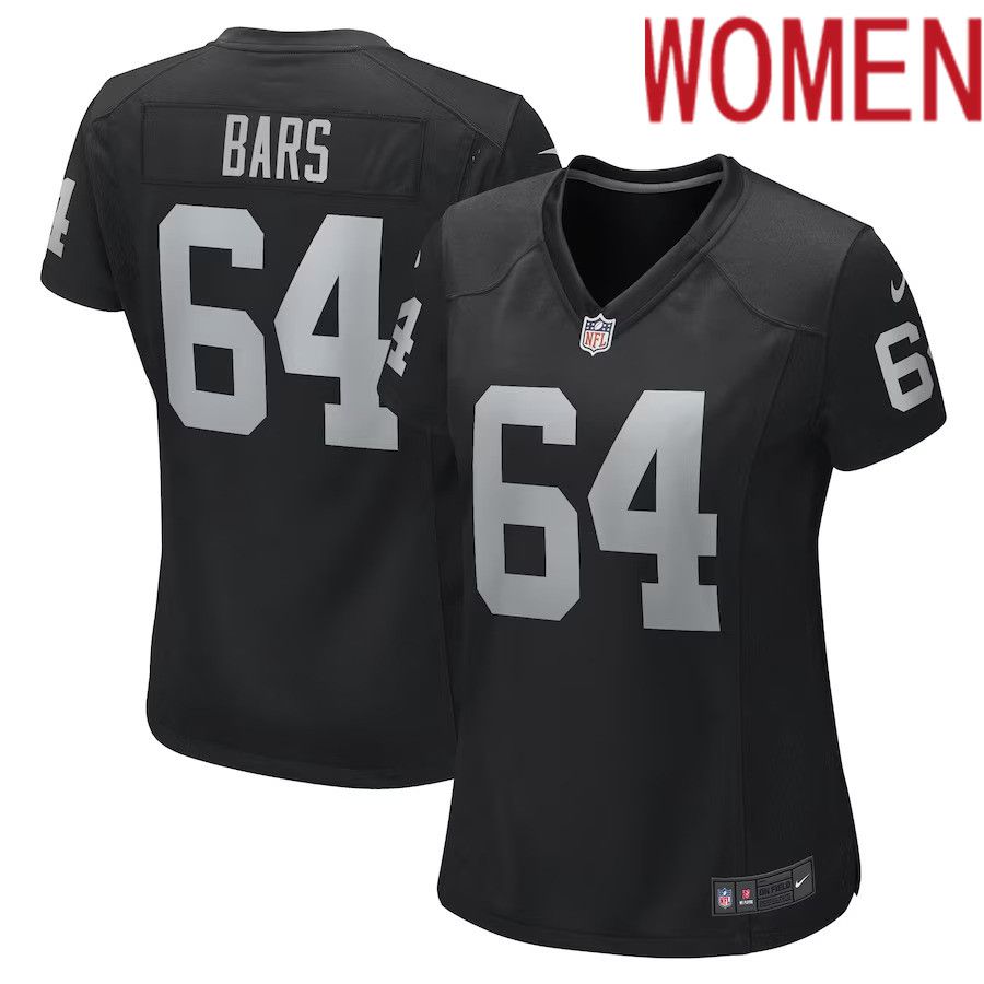 Women Las Vegas Raiders 64 Alex Bars Nike Black Game Player NFL Jersey